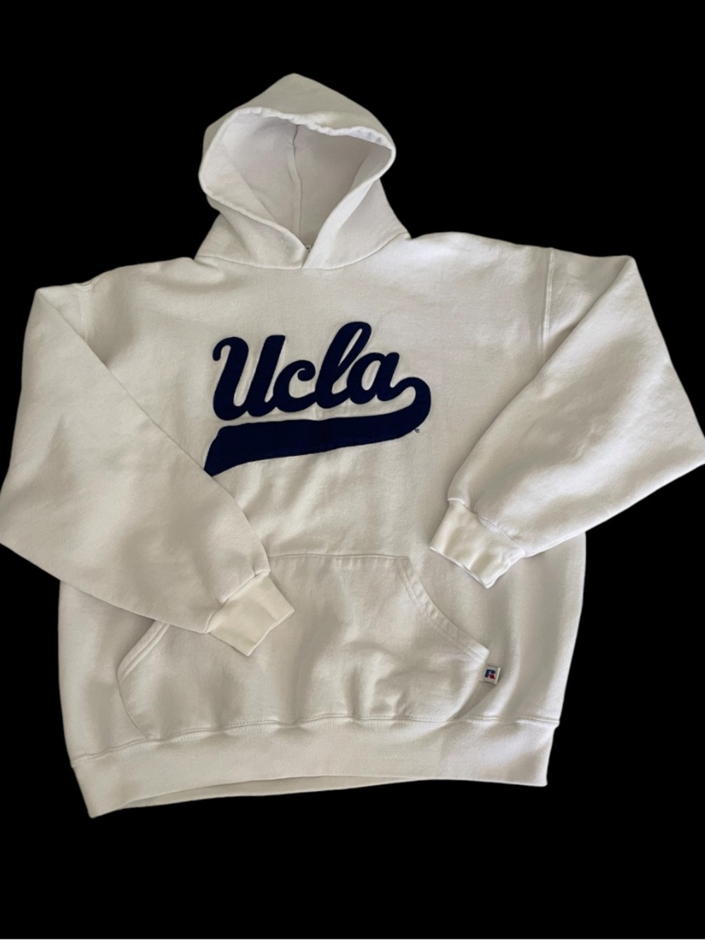 Russell Athletic White Hoodie with Navy UCLA Script